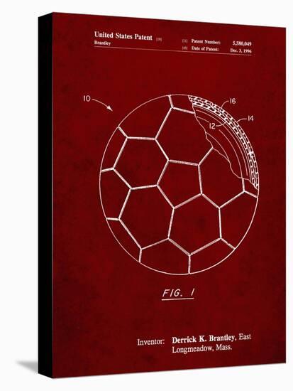 PP1047-Burgundy Soccer Ball Layers Patent Poster-Cole Borders-Premier Image Canvas