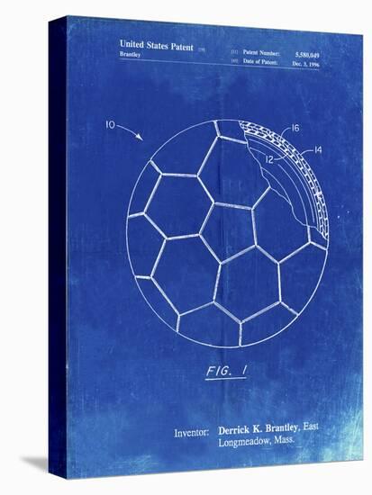 PP1047-Faded Blueprint Soccer Ball Layers Patent Poster-Cole Borders-Premier Image Canvas