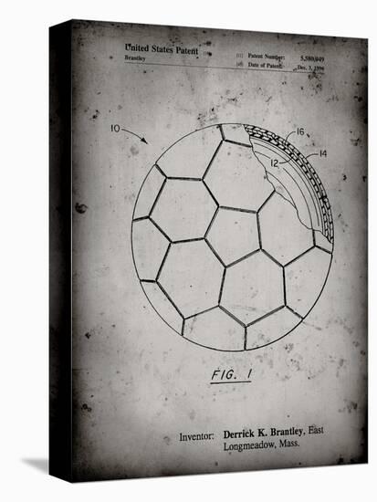 PP1047-Faded Grey Soccer Ball Layers Patent Poster-Cole Borders-Premier Image Canvas