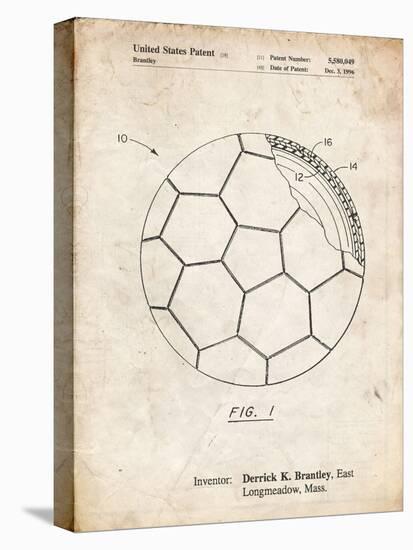 PP1047-Vintage Parchment Soccer Ball Layers Patent Poster-Cole Borders-Premier Image Canvas