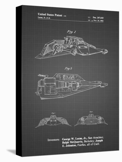 PP1057-Black Grid Star Wars Snowspeeder Poster-Cole Borders-Premier Image Canvas