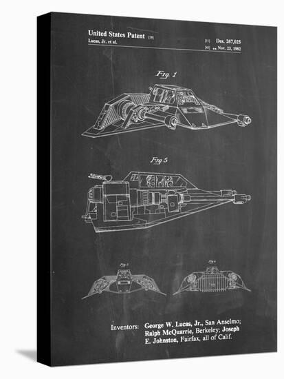 PP1057-Chalkboard Star Wars Snowspeeder Poster-Cole Borders-Premier Image Canvas