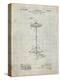 PP106-Antique Grid Parchment Hi Hat Cymbal Stand and Pedal Patent Poster-Cole Borders-Premier Image Canvas