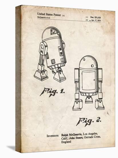 PP1063-Vintage Parchment Starwars r2d2 Patent Art-Cole Borders-Premier Image Canvas