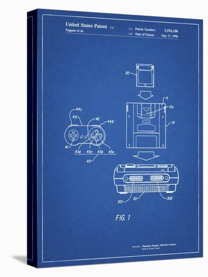 PP1072-Blueprint Super Nintendo Console Remote and Cartridge Patent Poster-Cole Borders-Premier Image Canvas