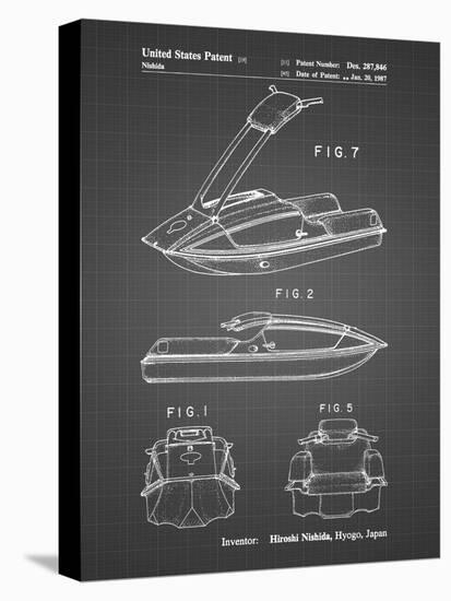 PP1076-Black Grid Suzuki Jet Ski Patent Poster-Cole Borders-Premier Image Canvas