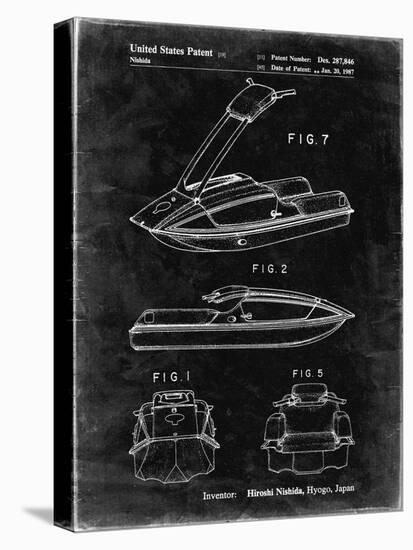 PP1076-Black Grunge Suzuki Jet Ski Patent Poster-Cole Borders-Premier Image Canvas