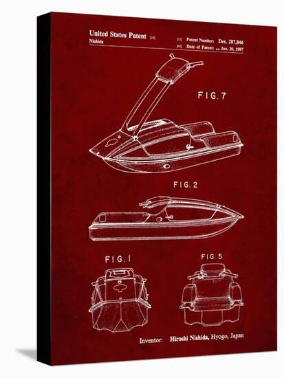 PP1076-Burgundy Suzuki Jet Ski Patent Poster-Cole Borders-Premier Image Canvas