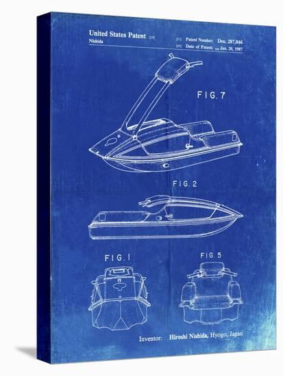 PP1076-Faded Blueprint Suzuki Jet Ski Patent Poster-Cole Borders-Premier Image Canvas