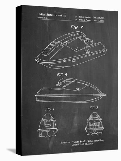 PP1077-Chalkboard Suzuki Wave Runner Patent Poster-Cole Borders-Premier Image Canvas