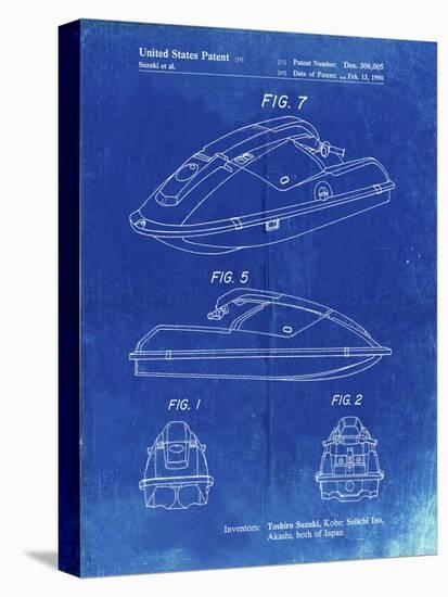 PP1077-Faded Blueprint Suzuki Wave Runner Patent Poster-Cole Borders-Premier Image Canvas