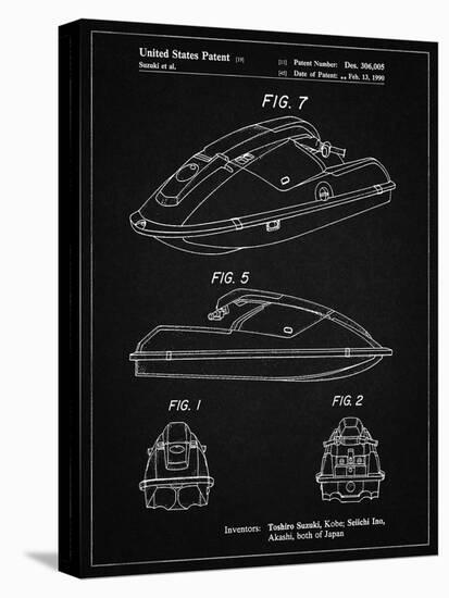 PP1077-Vintage Black Suzuki Wave Runner Patent Poster-Cole Borders-Premier Image Canvas