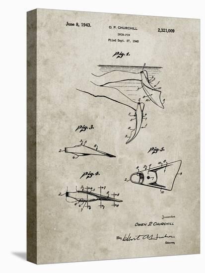 PP1079-Sandstone Swim Fins Patent Poster-Cole Borders-Premier Image Canvas