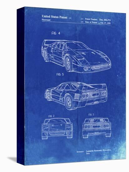 PP108-Faded Blueprint Ferrari 1990 F40 Patent Poster-Cole Borders-Premier Image Canvas