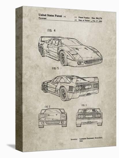 PP108-Sandstone Ferrari 1990 F40 Patent Poster-Cole Borders-Premier Image Canvas