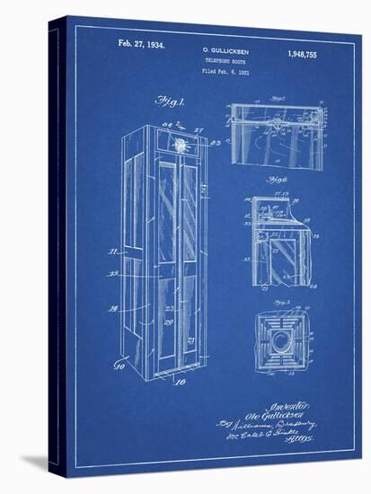 PP1088-Blueprint Telephone Booth Patent Poster-Cole Borders-Premier Image Canvas