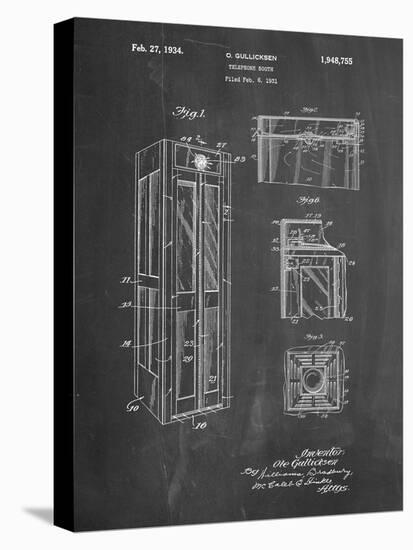 PP1088-Chalkboard Telephone Booth Patent Poster-Cole Borders-Premier Image Canvas