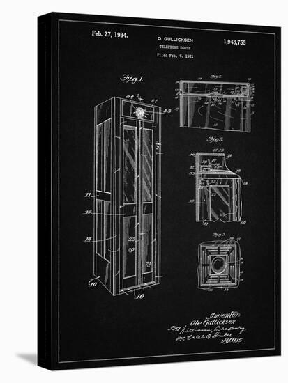 PP1088-Vintage Black Telephone Booth Patent Poster-Cole Borders-Premier Image Canvas