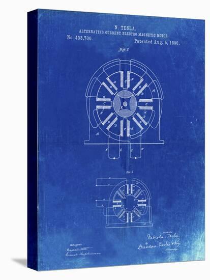 PP1092-Faded Blueprint Tesla Coil Patent Poster-Cole Borders-Premier Image Canvas