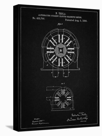 PP1092-Vintage Black Tesla Coil Patent Poster-Cole Borders-Premier Image Canvas