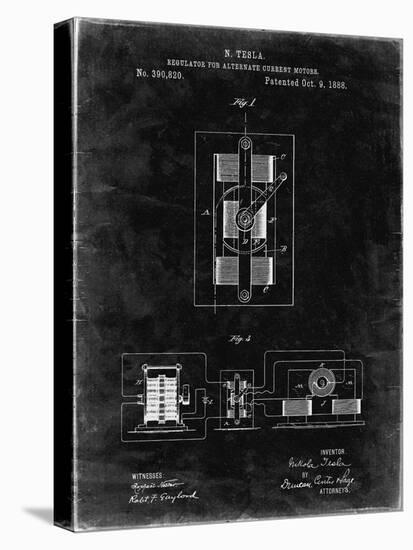 PP1095-Black Grunge Tesla Regulator for Alternate Current Motor Patent Poster-Cole Borders-Premier Image Canvas