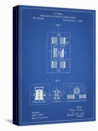 PP1095-Blueprint Tesla Regulator for Alternate Current Motor Patent Poster-Cole Borders-Premier Image Canvas