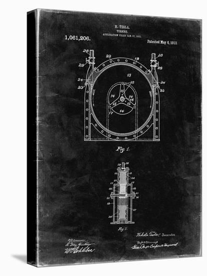 PP1097-Black Grunge Tesla Turbine Patent Poster-Cole Borders-Premier Image Canvas