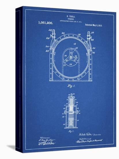 PP1097-Blueprint Tesla Turbine Patent Poster-Cole Borders-Premier Image Canvas