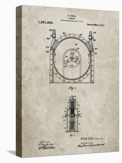 PP1097-Sandstone Tesla Turbine Patent Poster-Cole Borders-Premier Image Canvas