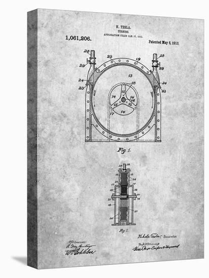 PP1097-Slate Tesla Turbine Patent Poster-Cole Borders-Premier Image Canvas