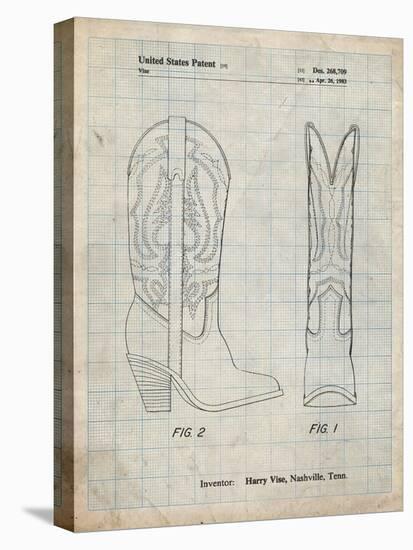 PP1098-Antique Grid Parchment Texas Boot Company 1983 Cowboy Boots Patent Poster-Cole Borders-Premier Image Canvas