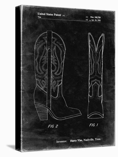 PP1098-Black Grunge Texas Boot Company 1983 Cowboy Boots Patent Poster-Cole Borders-Premier Image Canvas