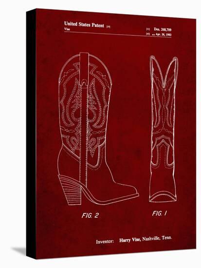 PP1098-Burgundy Texas Boot Company 1983 Cowboy Boots Patent Poster-Cole Borders-Premier Image Canvas