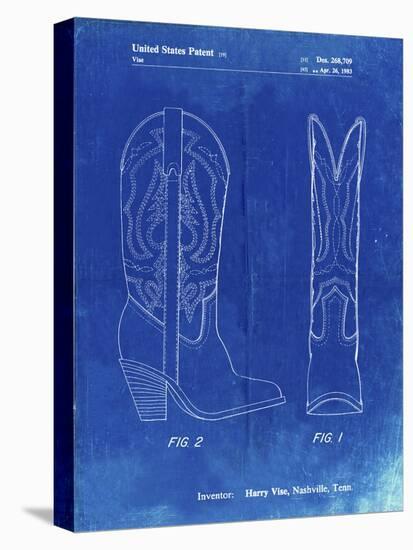 PP1098-Faded Blueprint Texas Boot Company 1983 Cowboy Boots Patent Poster-Cole Borders-Premier Image Canvas