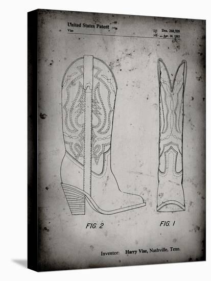 PP1098-Faded Grey Texas Boot Company 1983 Cowboy Boots Patent Poster-Cole Borders-Premier Image Canvas