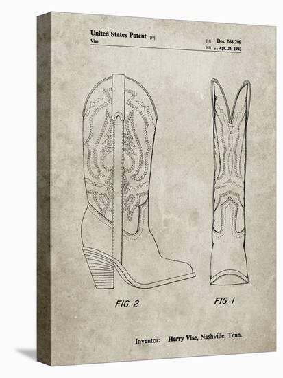 PP1098-Sandstone Texas Boot Company 1983 Cowboy Boots Patent Poster-Cole Borders-Premier Image Canvas