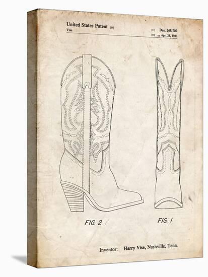 PP1098-Vintage Parchment Texas Boot Company 1983 Cowboy Boots Patent Poster-Cole Borders-Premier Image Canvas