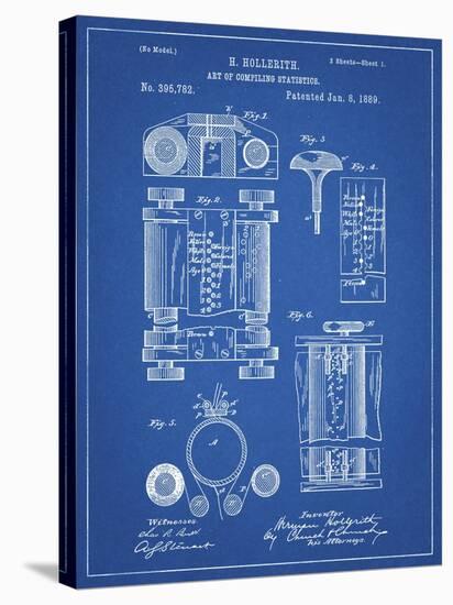 PP110-Blueprint Hollerith Machine Patent Poster-Cole Borders-Premier Image Canvas