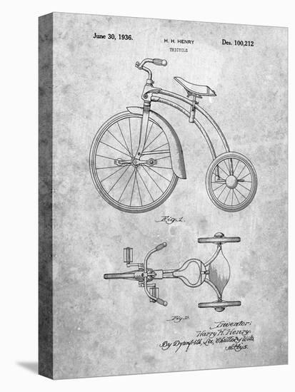 PP1114-Slate Tricycle Patent Poster-Cole Borders-Premier Image Canvas