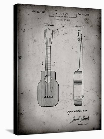 PP1117-Faded Grey Ukulele Patent Poster-Cole Borders-Premier Image Canvas