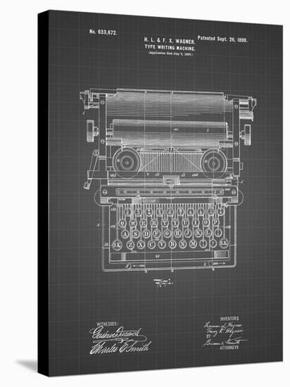 PP1118-Black Grid Underwood Typewriter Patent Poster-Cole Borders-Premier Image Canvas