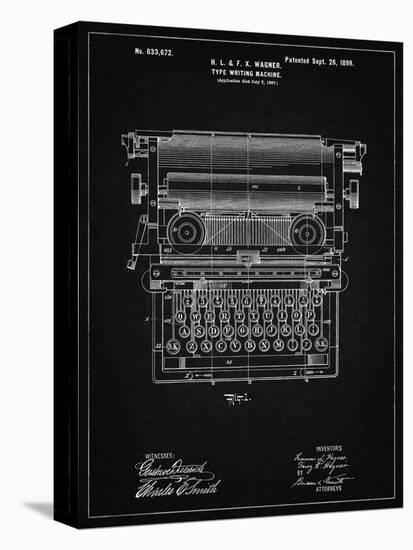 PP1118-Vintage Black Underwood Typewriter Patent Poster-Cole Borders-Premier Image Canvas
