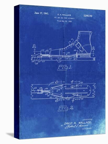 PP1124-Faded Blueprint Vintage Ski's Patent Poster-Cole Borders-Premier Image Canvas