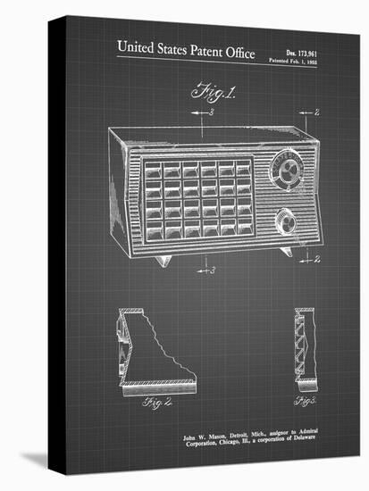 PP1126-Black Grid Vintage Table Radio Patent Poster-Cole Borders-Premier Image Canvas