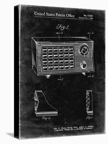 PP1126-Black Grunge Vintage Table Radio Patent Poster-Cole Borders-Premier Image Canvas