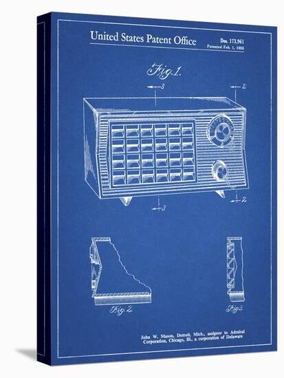 PP1126-Blueprint Vintage Table Radio Patent Poster-Cole Borders-Premier Image Canvas