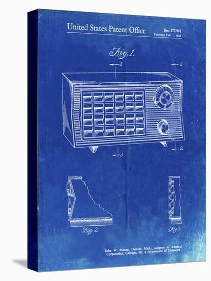 PP1126-Faded Blueprint Vintage Table Radio Patent Poster-Cole Borders-Premier Image Canvas