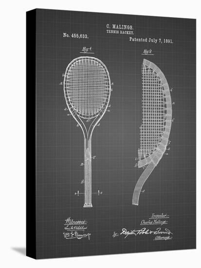 PP1127-Black Grid Vintage Tennis Racket 1891 Patent Poster-Cole Borders-Premier Image Canvas