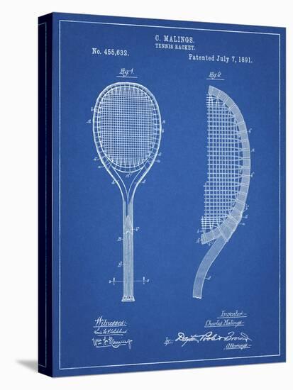 PP1127-Blueprint Vintage Tennis Racket 1891 Patent Poster-Cole Borders-Premier Image Canvas