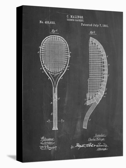 PP1127-Chalkboard Vintage Tennis Racket 1891 Patent Poster-Cole Borders-Premier Image Canvas
